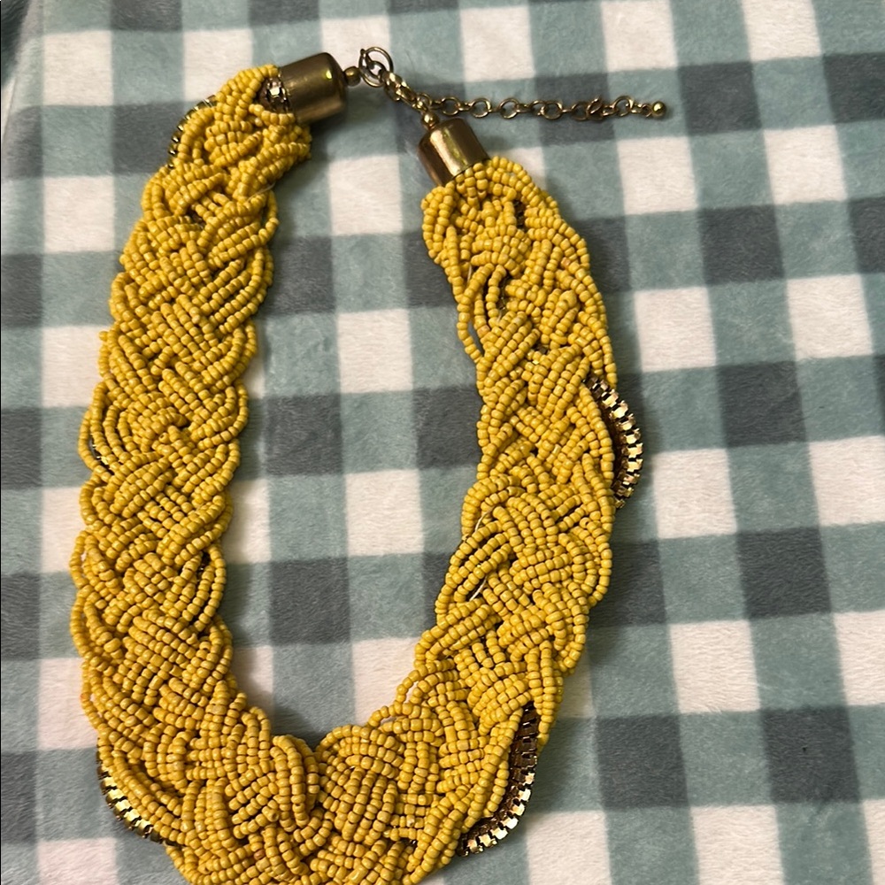 Yellow Beaded Statement Necklace - Picture 4 of 6